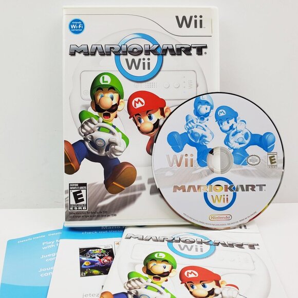 Mario Kart Nintendo Wii Video Game Disc Case Manual Complete CIB 2008 Tested - Picture 1 of 8